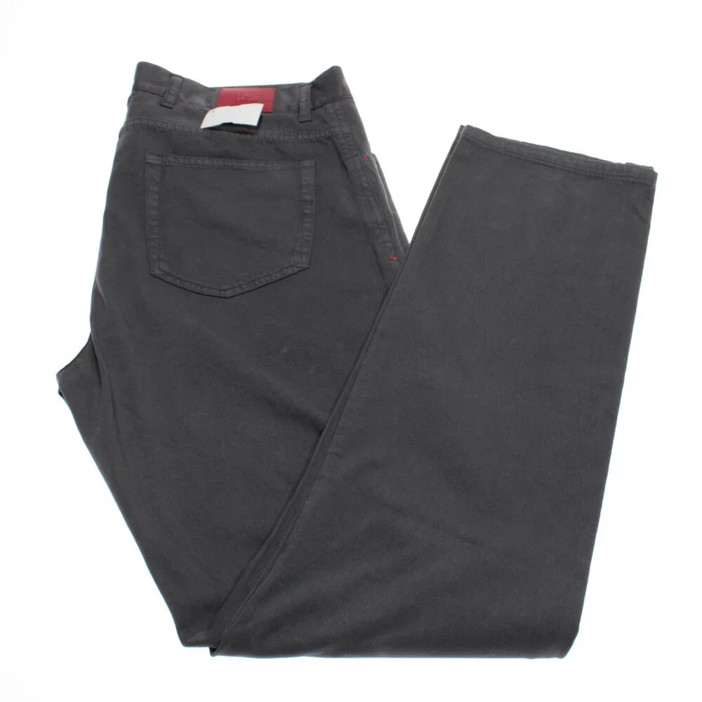 Isaia NWT 5 Pocket Jean Cut Pants Size 52 (US 36) Regular Gray Cotton & Cashmere